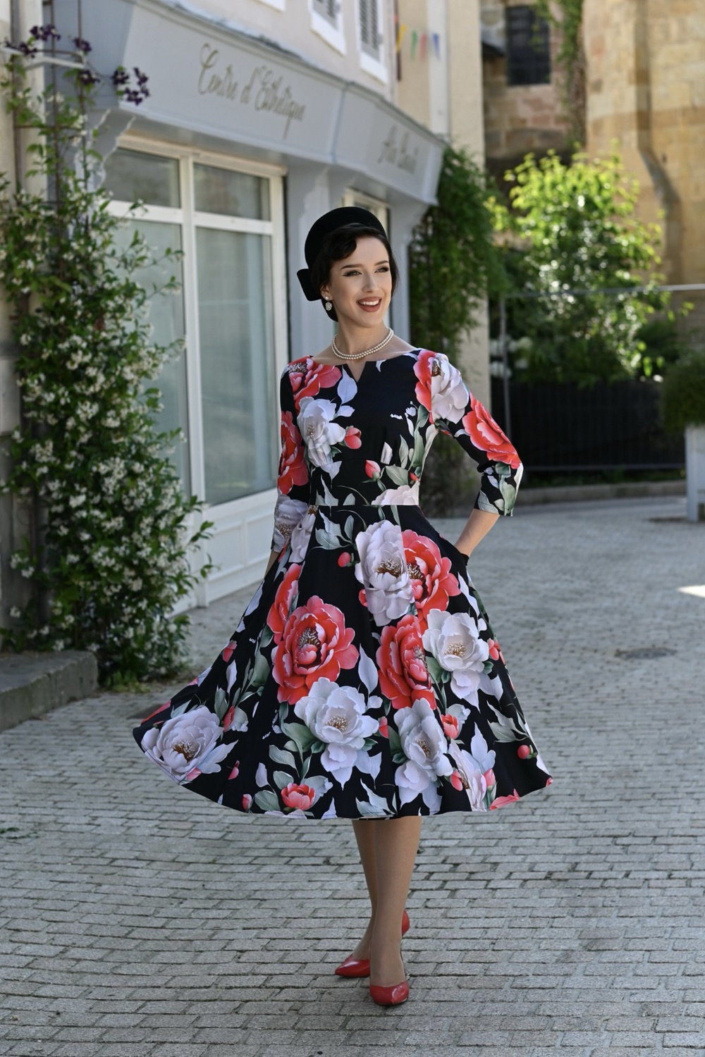 Destiny Floral Swing Dress In Extended Sizing